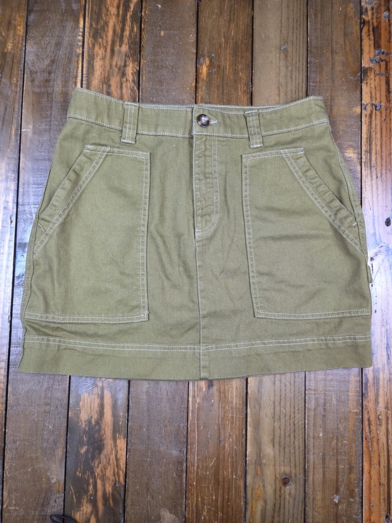 Old Navy Dresses & Skirts - Old Navy Olive Green Denim Mini Skirt Size 8